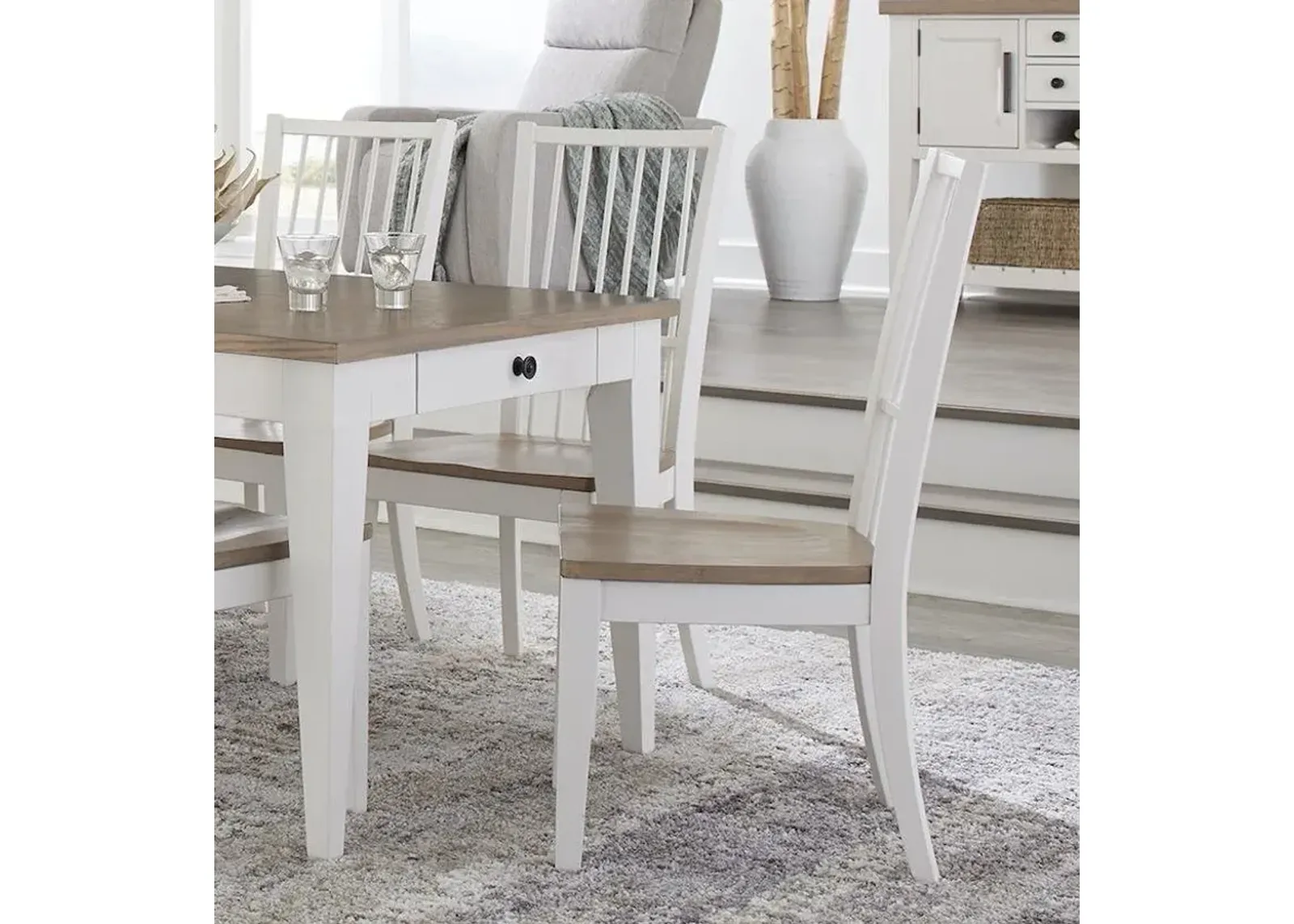 Parker House Americana Modern Dining Chair with Spindle Back in Cotton