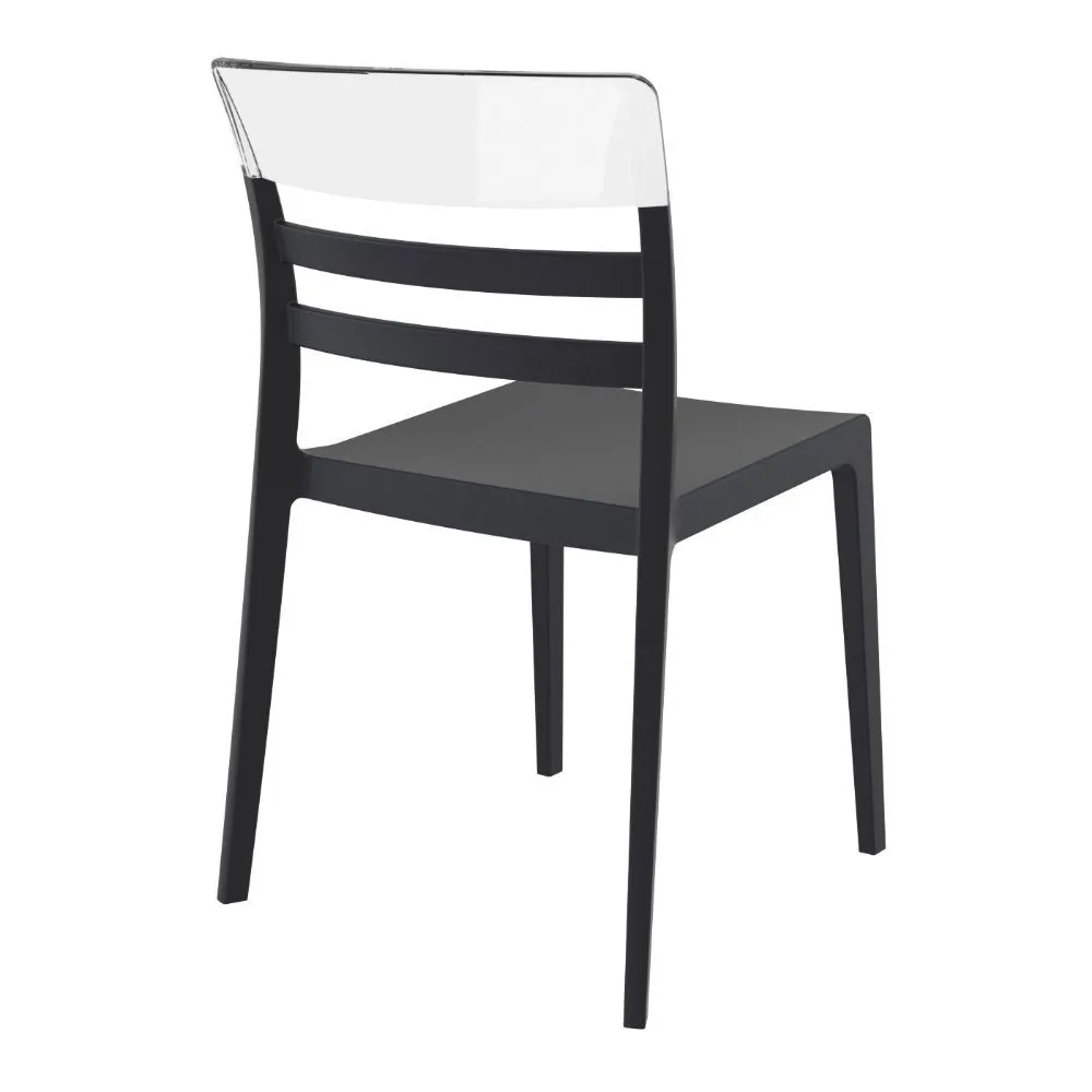 MOON DINING CHAIR BLACK TRANSPARENT CLEAR