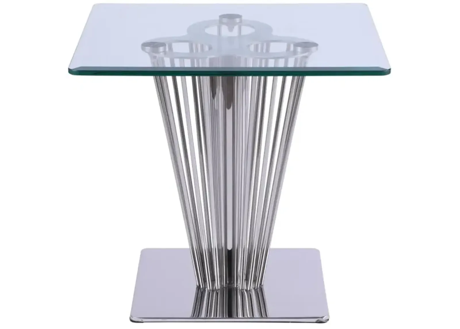 Chintaly Fernanda Contemporary Square Glass Lamp Side Table