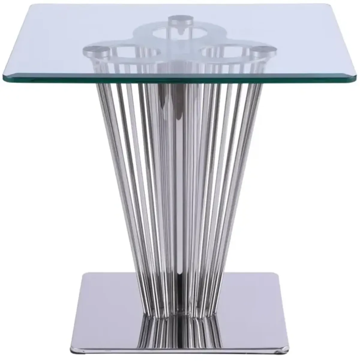 Chintaly Fernanda Contemporary Square Glass Lamp Side Table