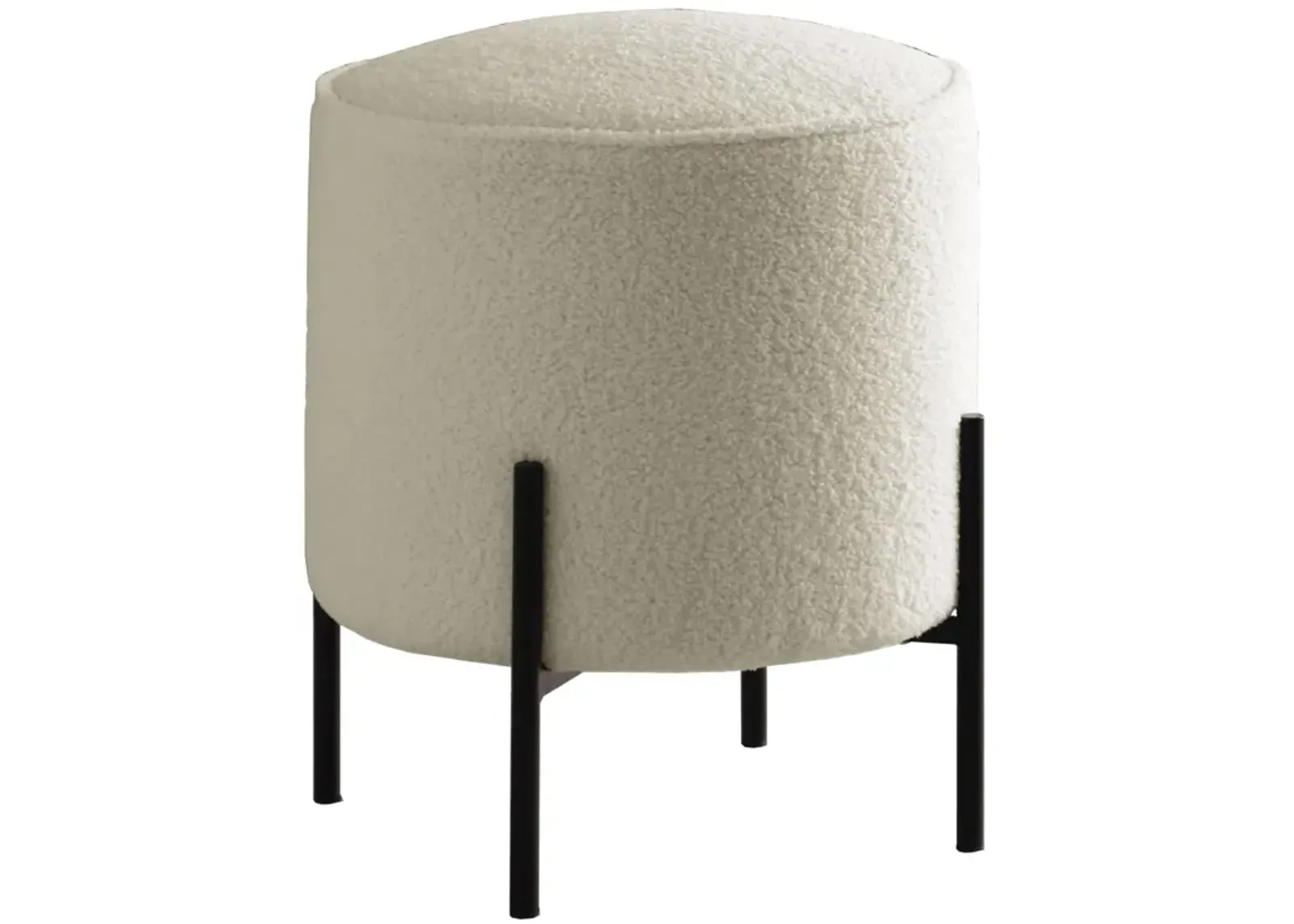 Coaster Basye Round Upholstered Ottoman Ivory