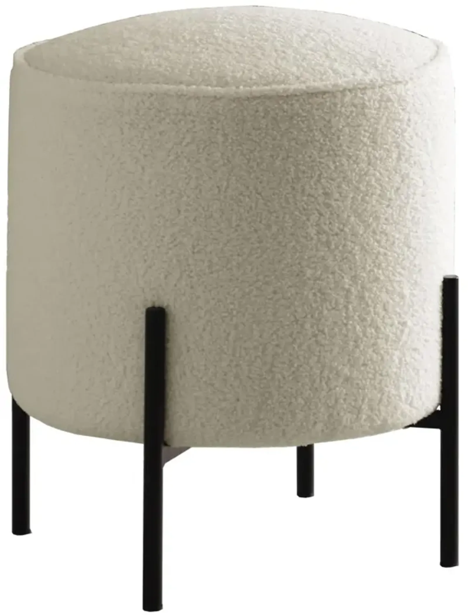 Coaster Basye Round Upholstered Ottoman Ivory