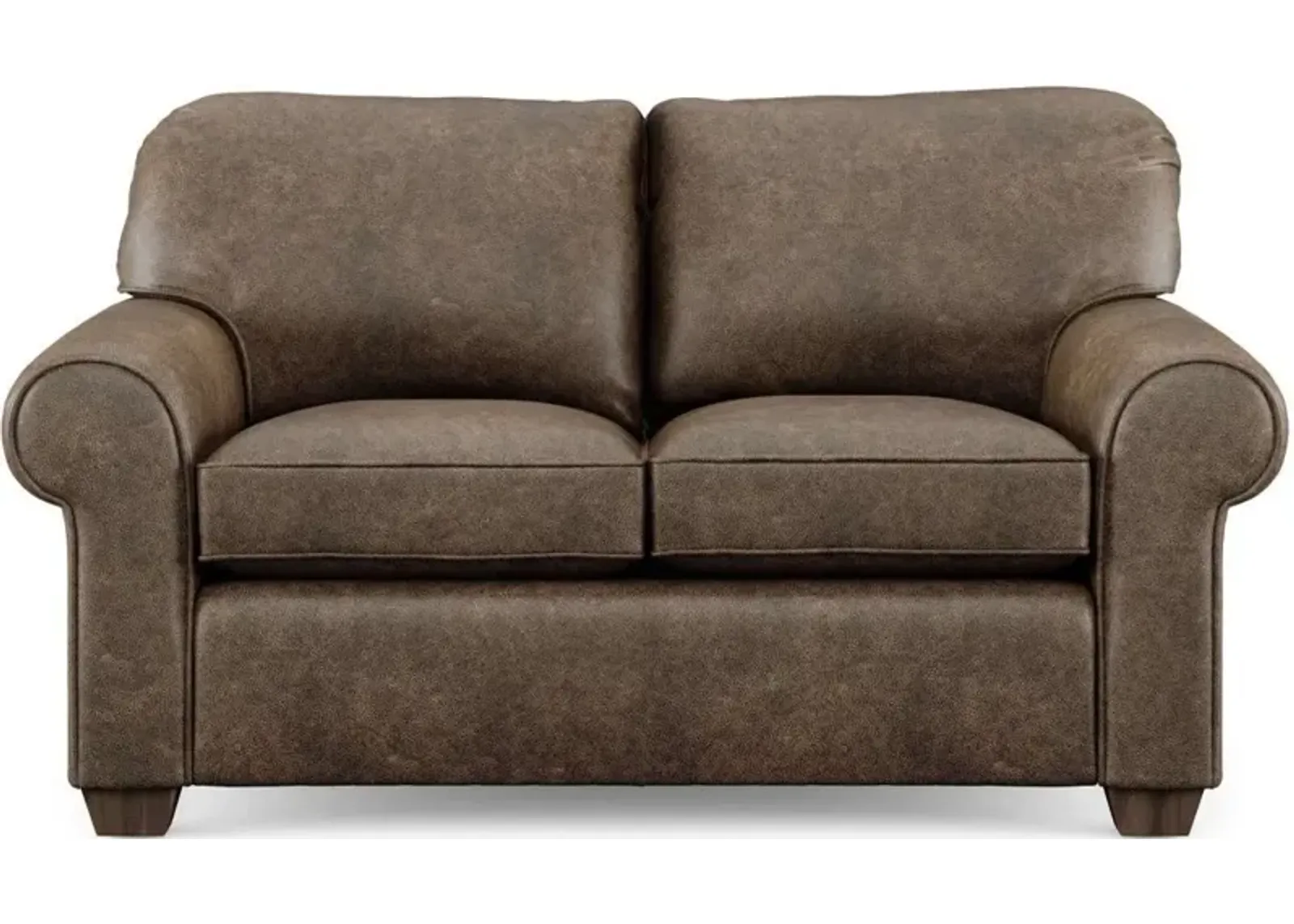 Flexsteel Thornton Dark Brown Leather Loveseat