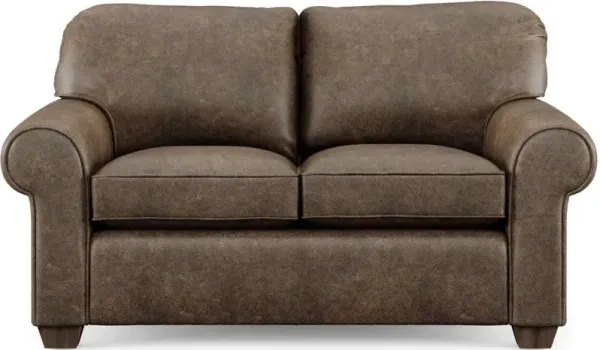 Flexsteel Thornton Dark Brown Leather Loveseat