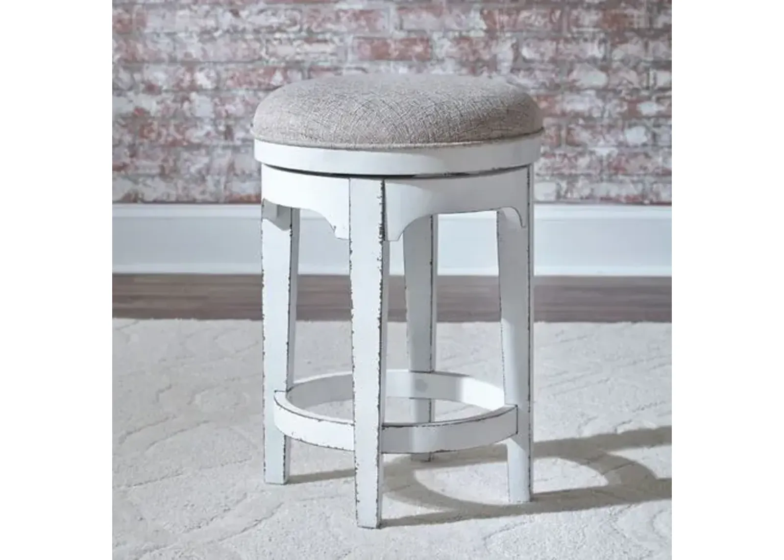 Liberty Furniture Magnolia Manor Antique White Console Swivel Stool