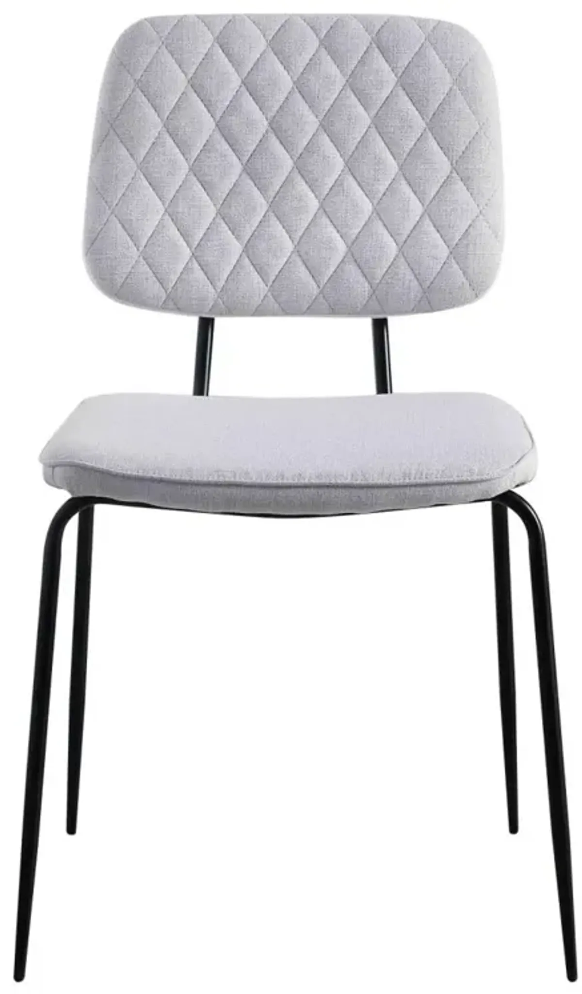 Chintaly Bertha Grey Contemporary Side Chair with Diamond Stitched Back