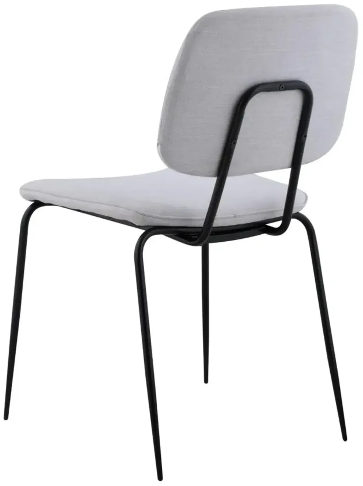 Chintaly Bertha Grey Contemporary Side Chair with Diamond Stitched Back