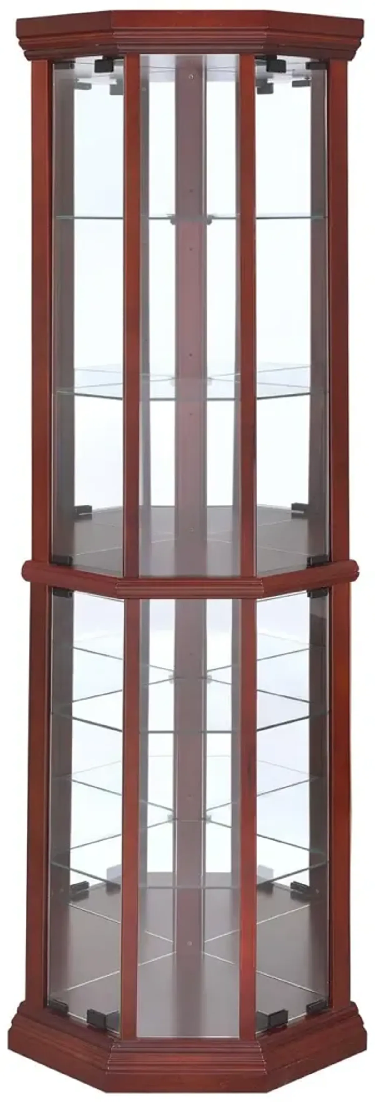 Coaster Corner Curio Cabinet Brown Red