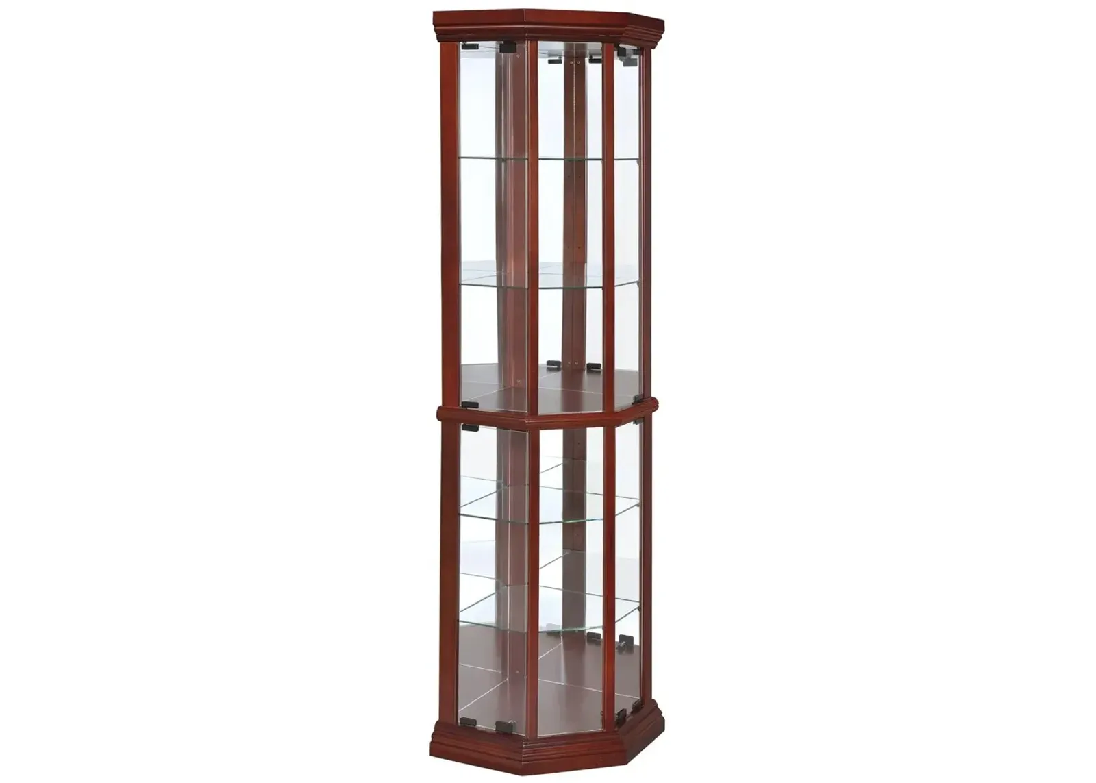 Coaster Corner Curio Cabinet Brown Red