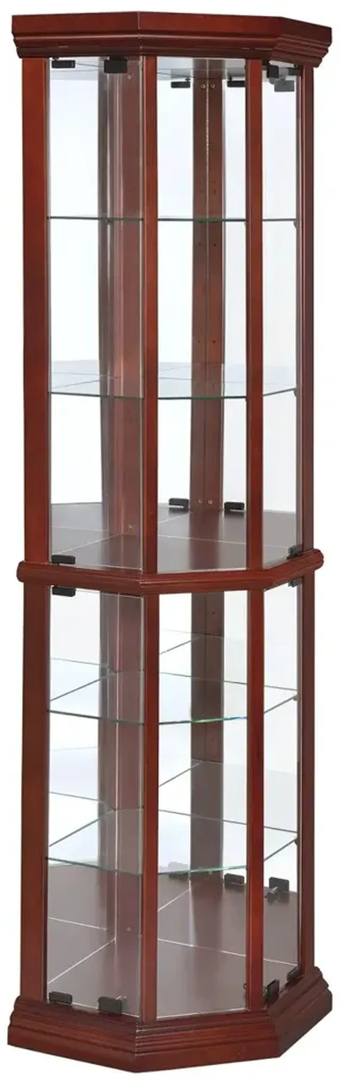 Coaster Corner Curio Cabinet Brown Red