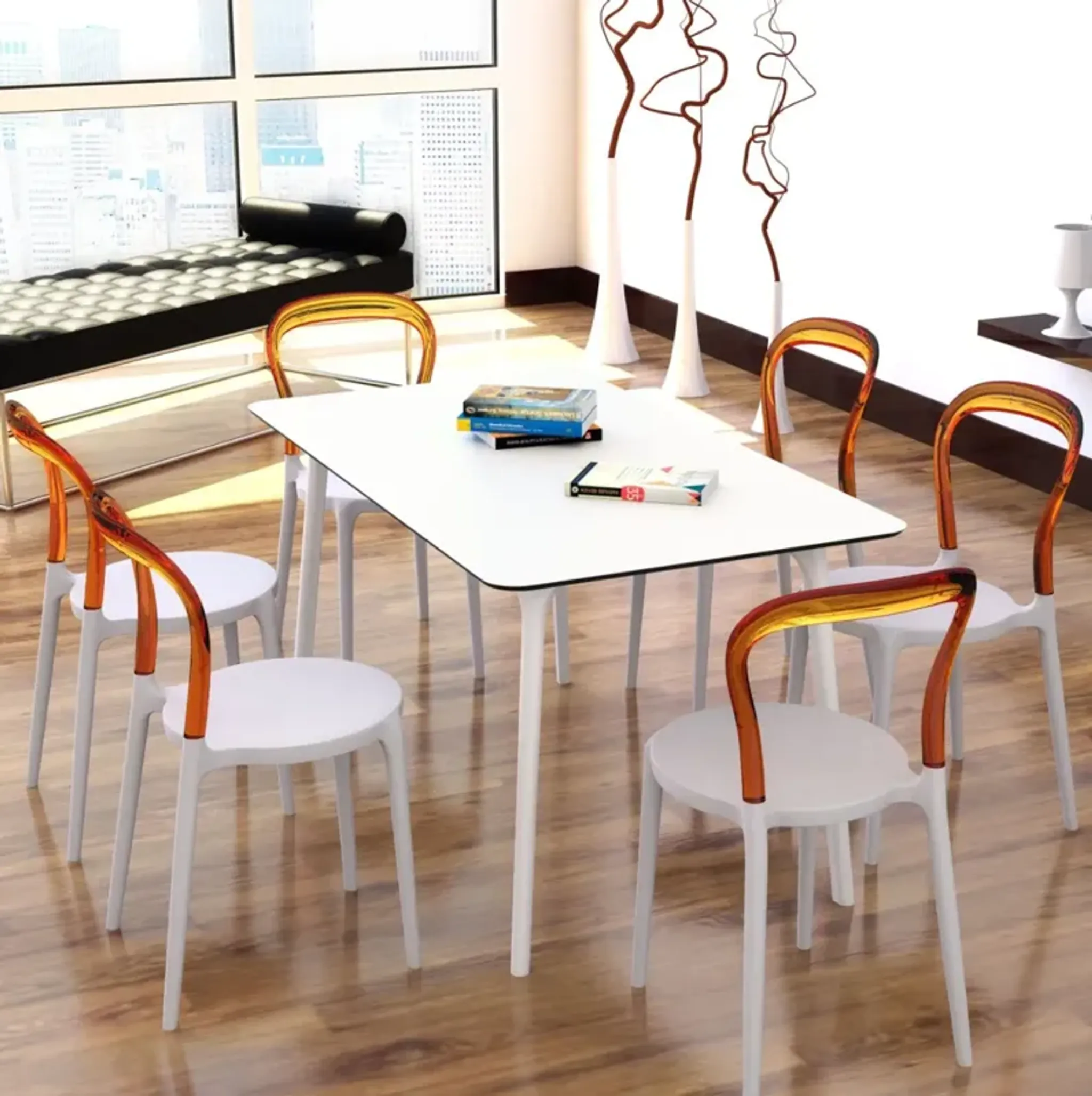 Maya Rectangle Table 55 White Hudsons Furniture Mattress | Furniture.com