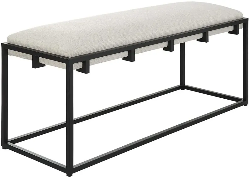 PARADOX MATTE BLACK IRON/FABRIC BENCH