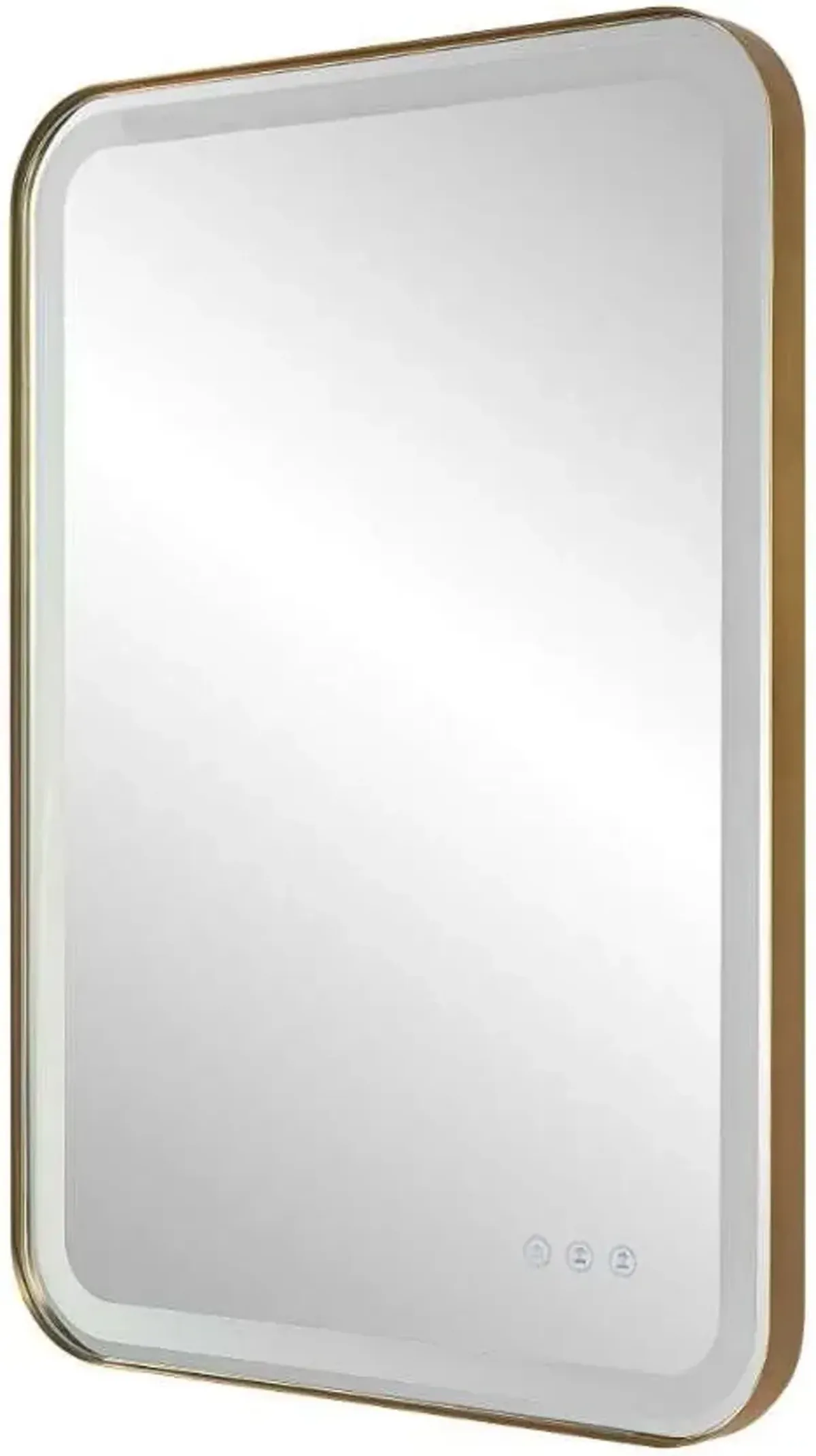 Uttermost Crofton Lighted Brass Vanity Mirror