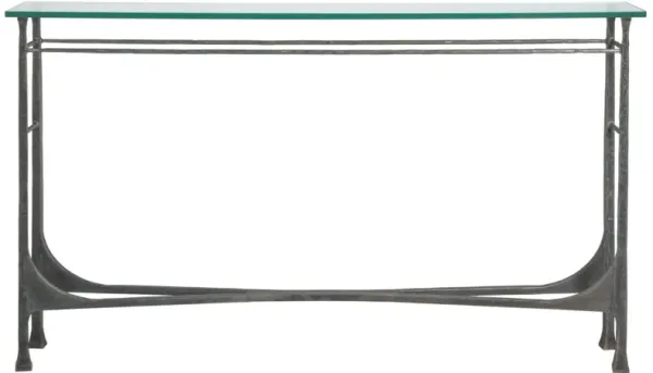 Artistica Home by Lexington Metal Designs Bruno 62 Inch Modern Iron Gray/Clear Console Accent Table