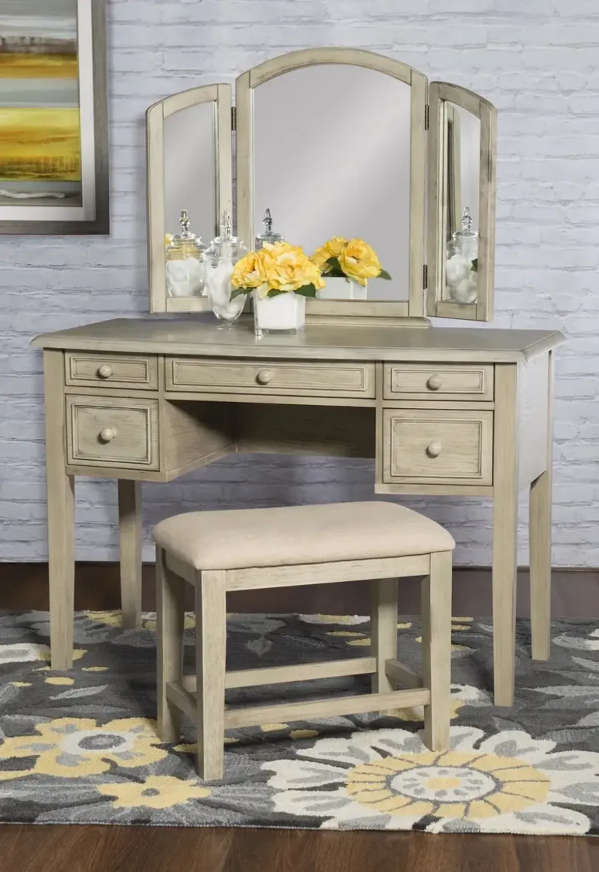 Powell Kara Vanity & Stool