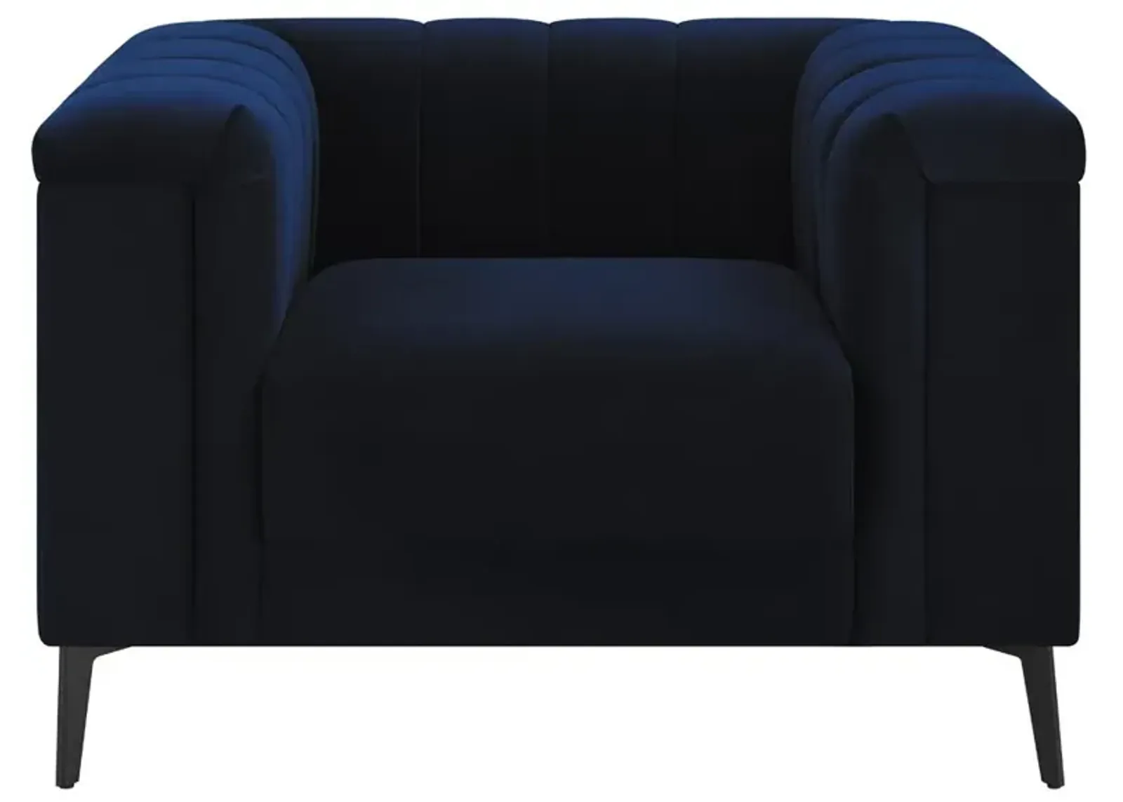 Coaster Chalet Upholstered Tuxedo Arm Tufted Chair Blue