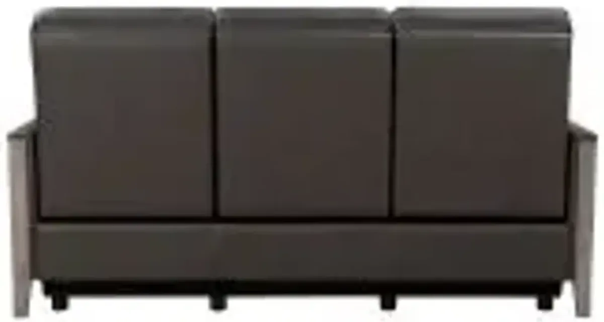 Barcalounger Hartman Dark Gray Leather Power Reclining Sofa