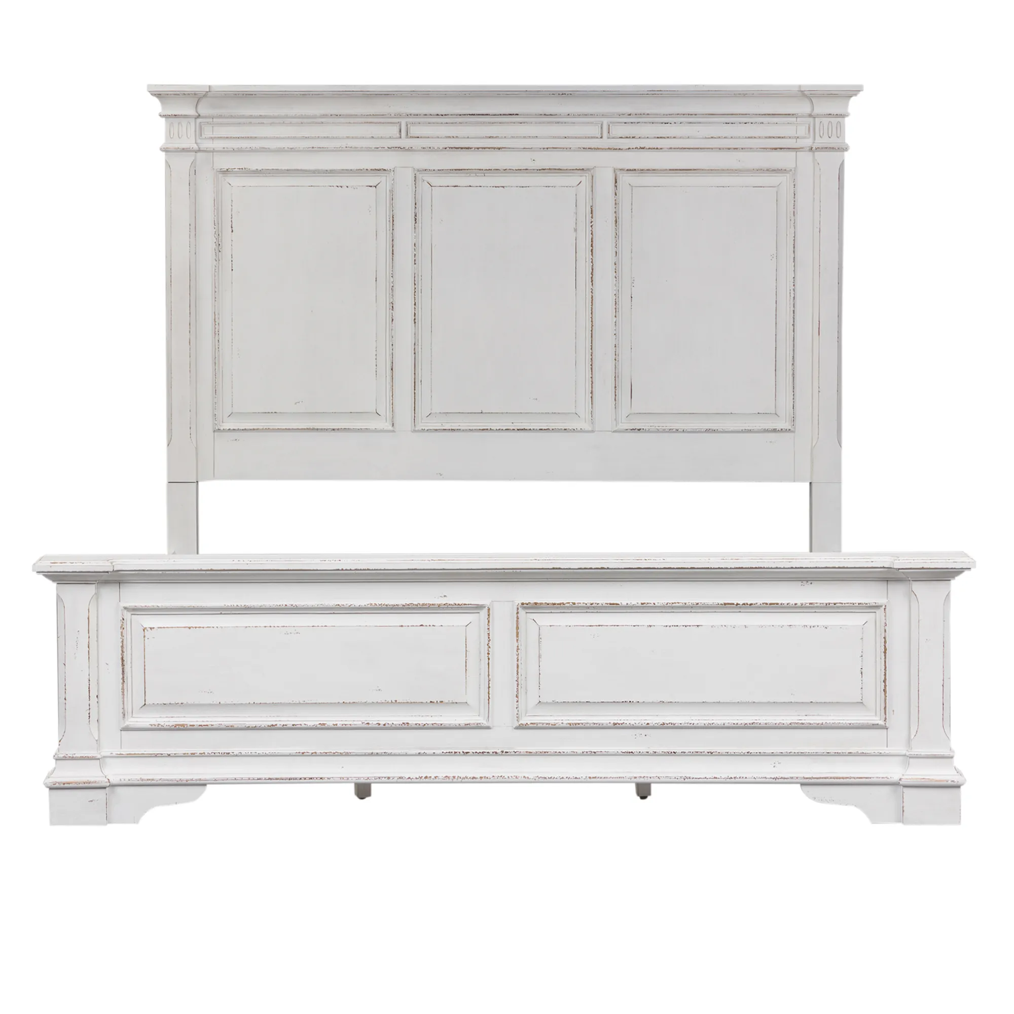 KING CALIFORNIA PANEL BED DRESSER & MIRROR NIGHT STAND - ABBEY PARK