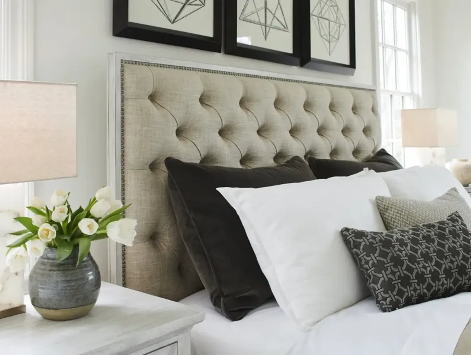 Oyster Bay by Lexington Sag Harbor Tufted Upholstered King Headboard