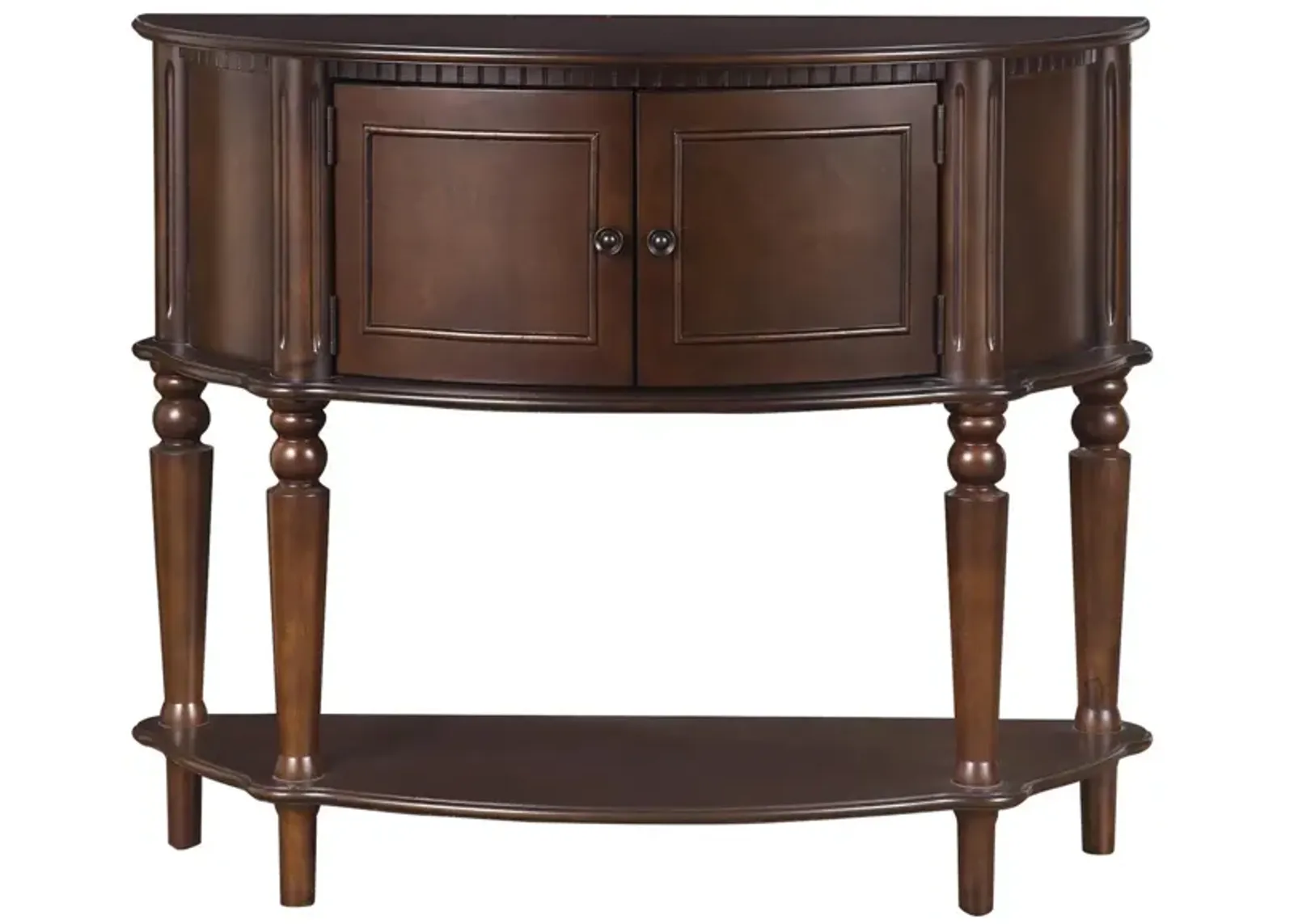 Coaster Brenda 2-Door Demilune Wood Entryway Console Table Brown