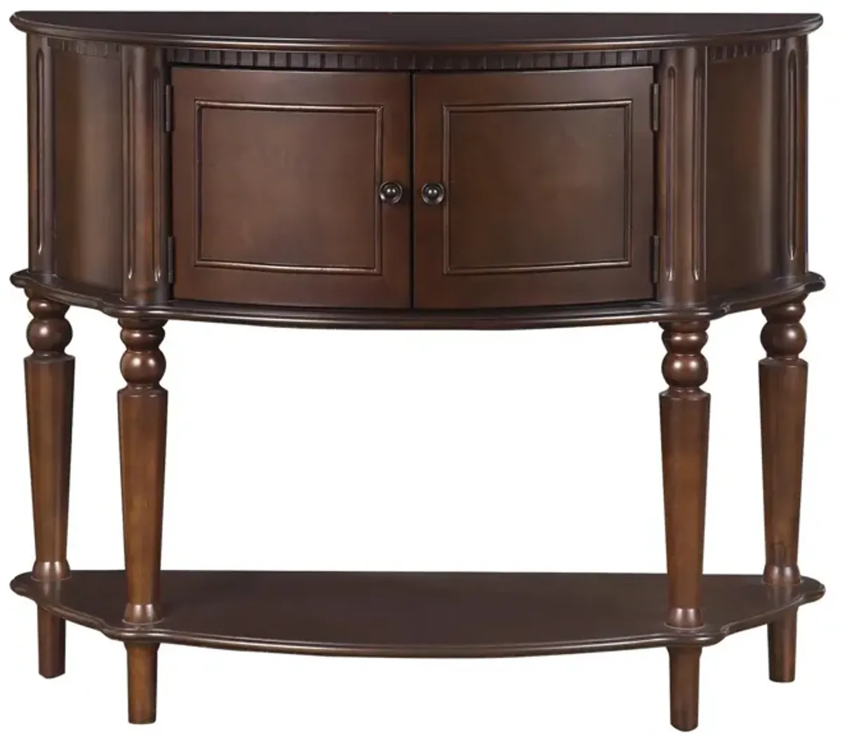 Coaster Brenda 2-Door Demilune Wood Entryway Console Table Brown