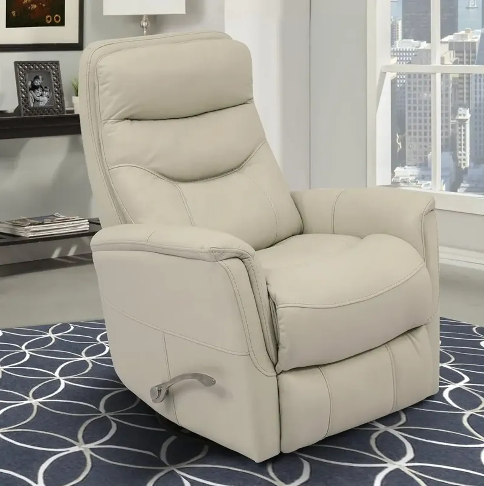 Parker House Gemini Glider Recliner in Ivory