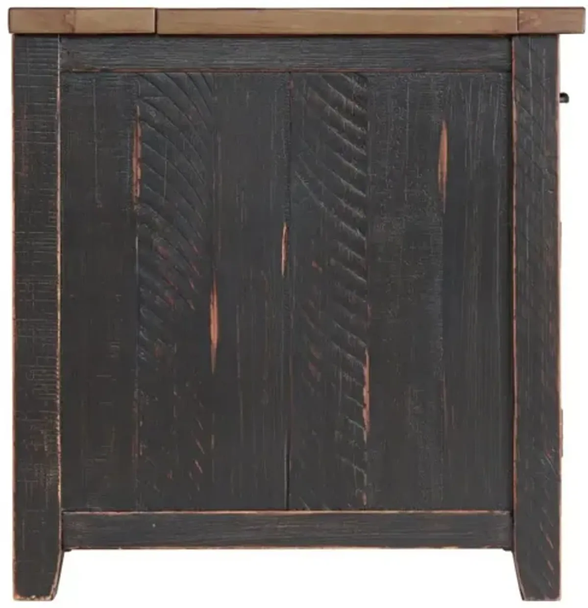 Martin Svensson Rustic Chairside Accent Table with Power in Antique Black & Honey