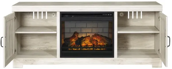 Ashley 63 Inch Bellaby TV Stand with Electric Fireplace Whitewash