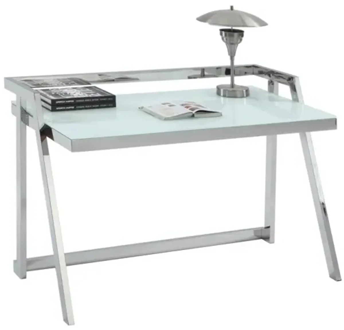 Chintaly Contemporary Computer Desk with Starphire Glass