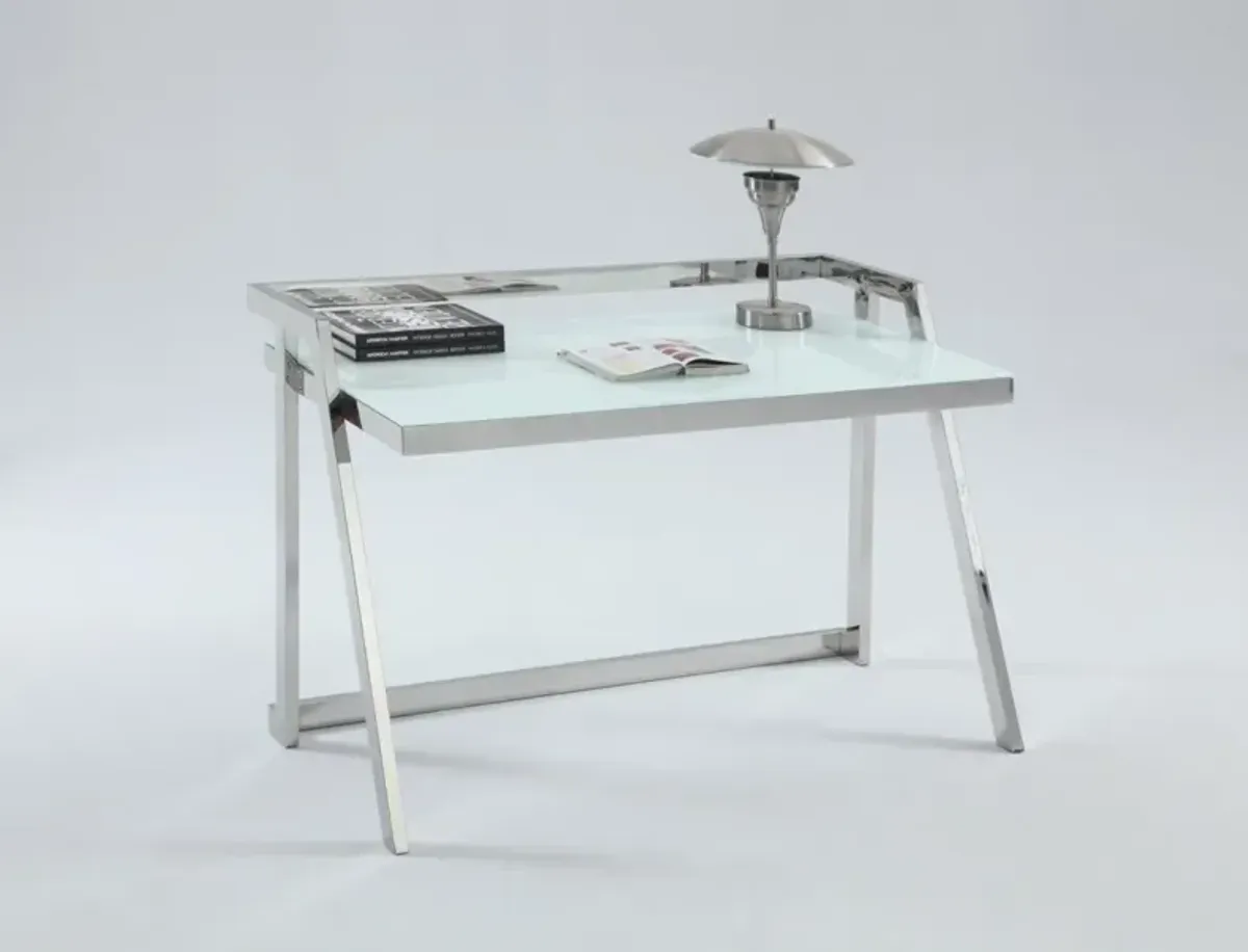 Chintaly Contemporary Computer Desk with Starphire Glass