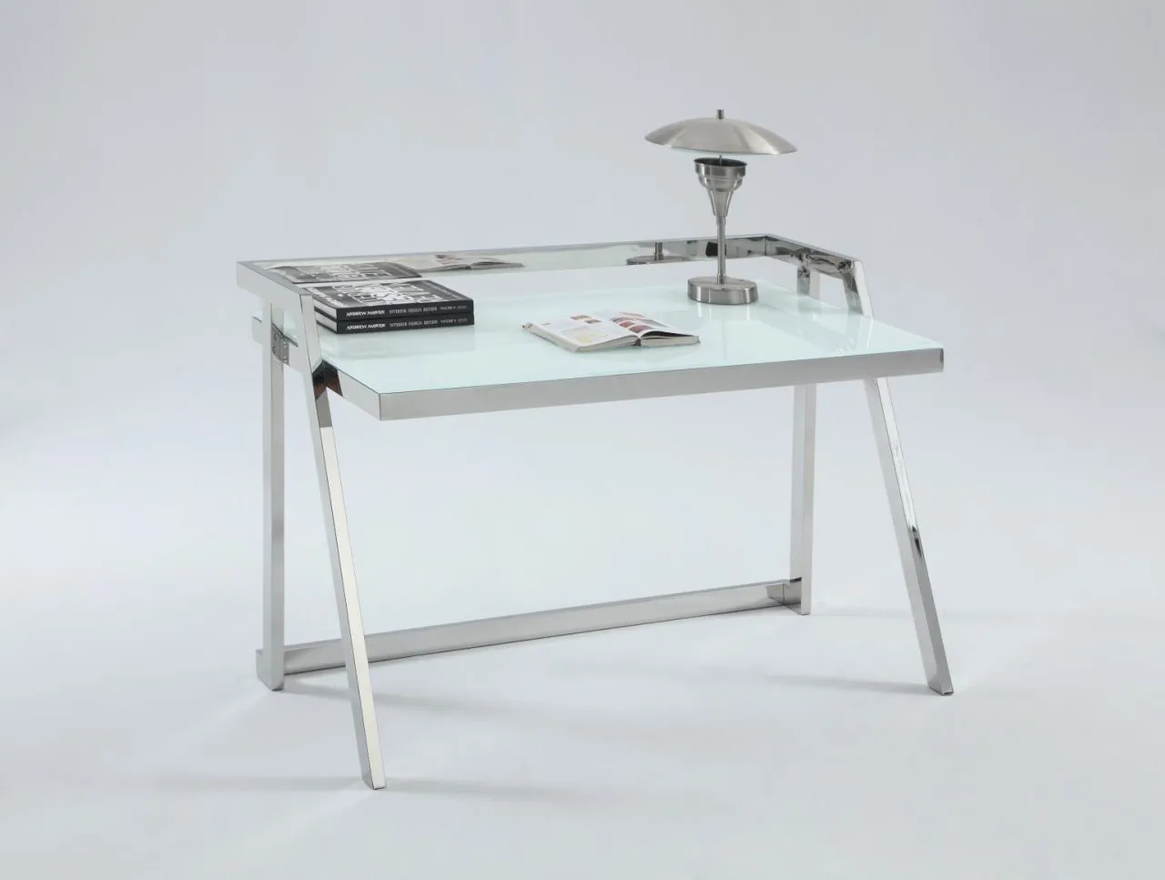 CONTEMPORARY COMPUTER DESK WITH STARPHIRE GLASS