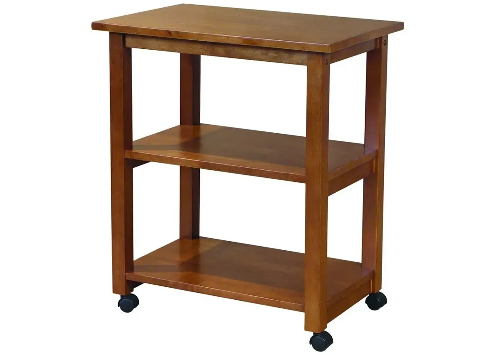 John Thomas Microwave Cart On Wheels in Oak