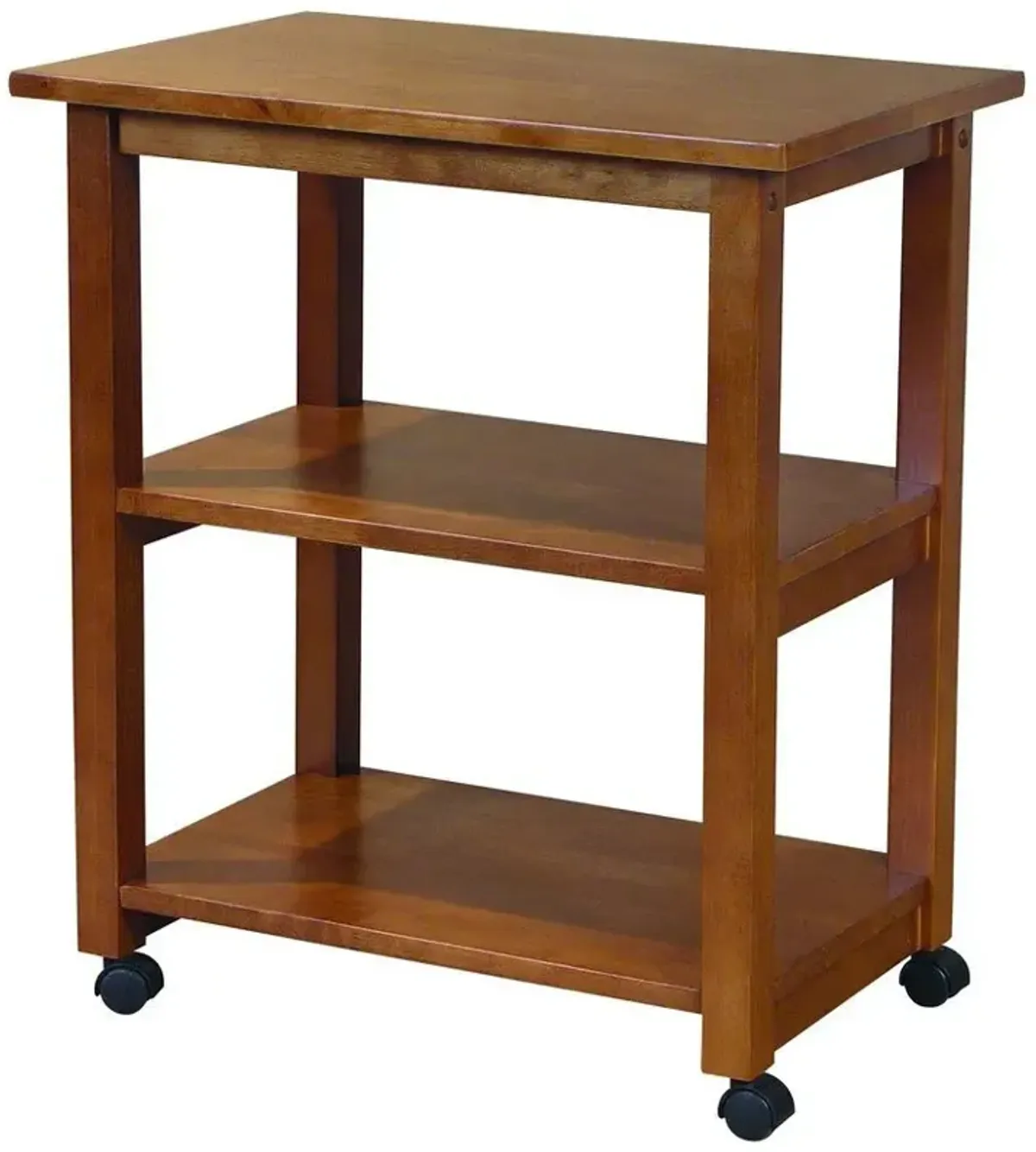 John Thomas Microwave Cart On Wheels in Oak