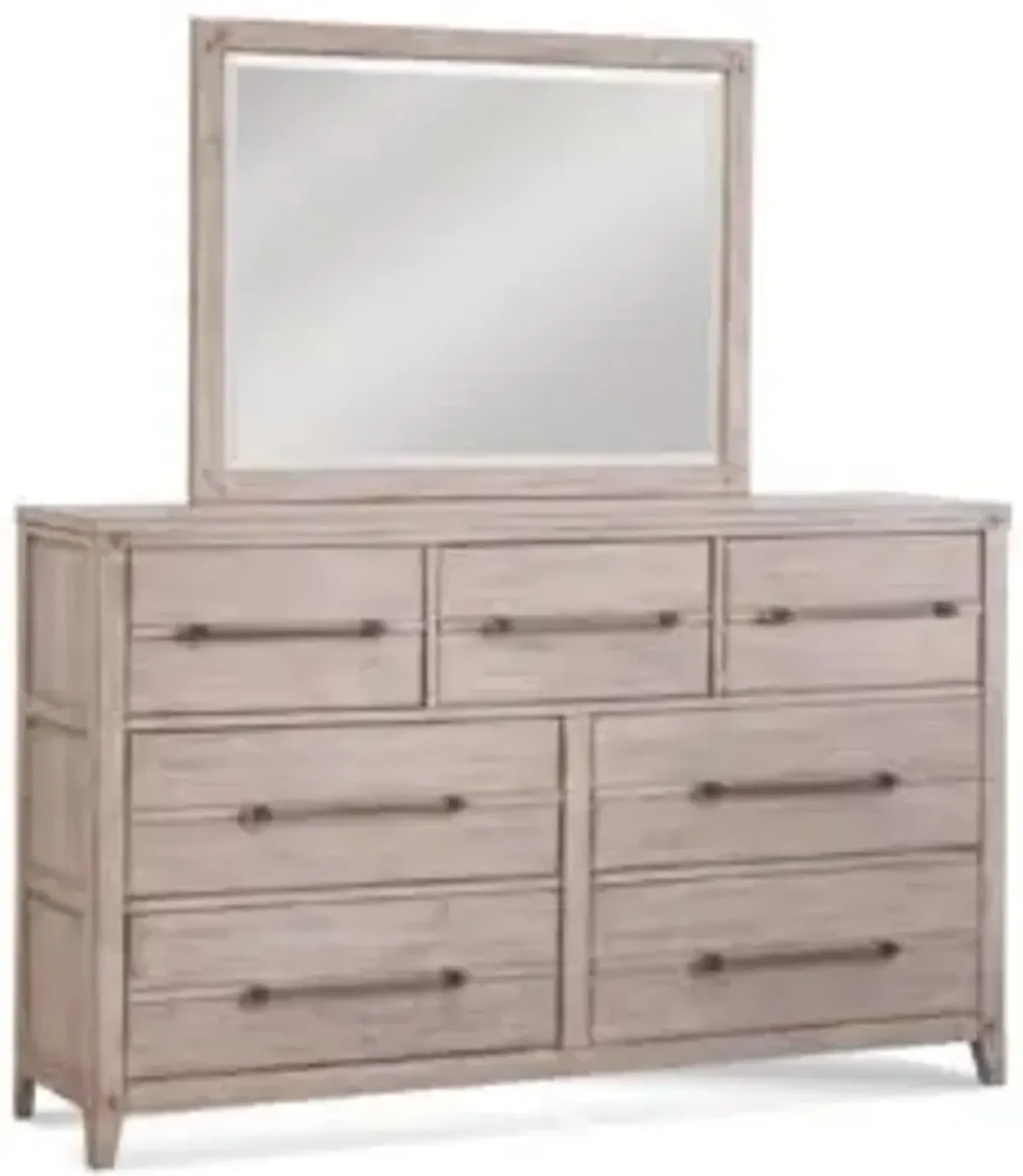 American Woodcrafters Aurora Landscape Mirror in Whitewash