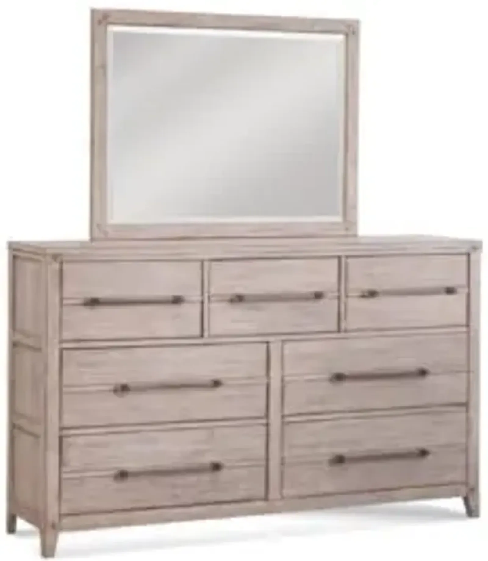 American Woodcrafters Aurora Landscape Mirror in Whitewash