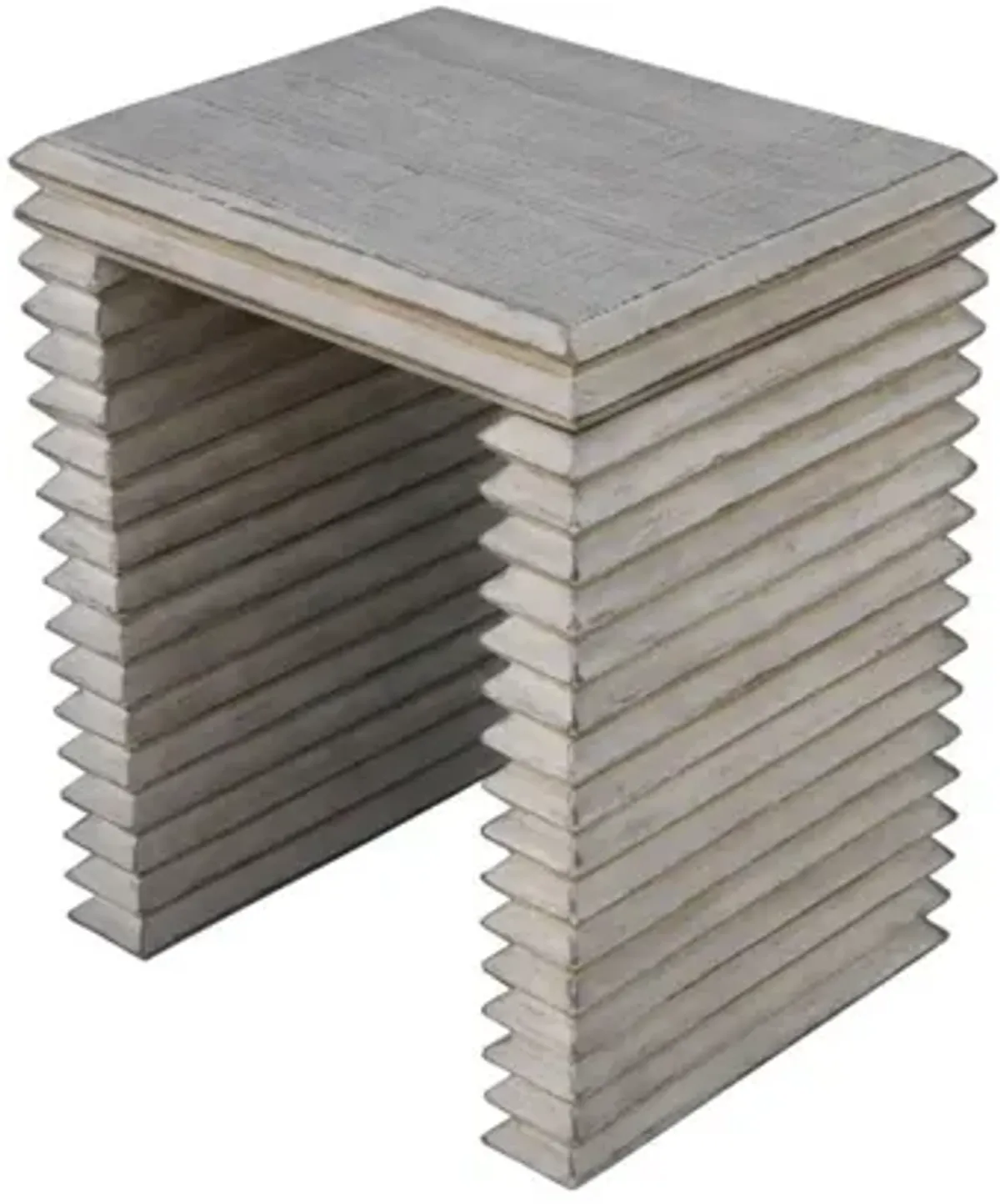 WHITE WASHED JASPER END TABLE