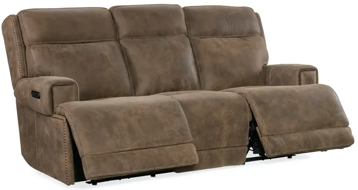 Hooker Furniture Wheeler Power Leather Sofa with Power Headrest