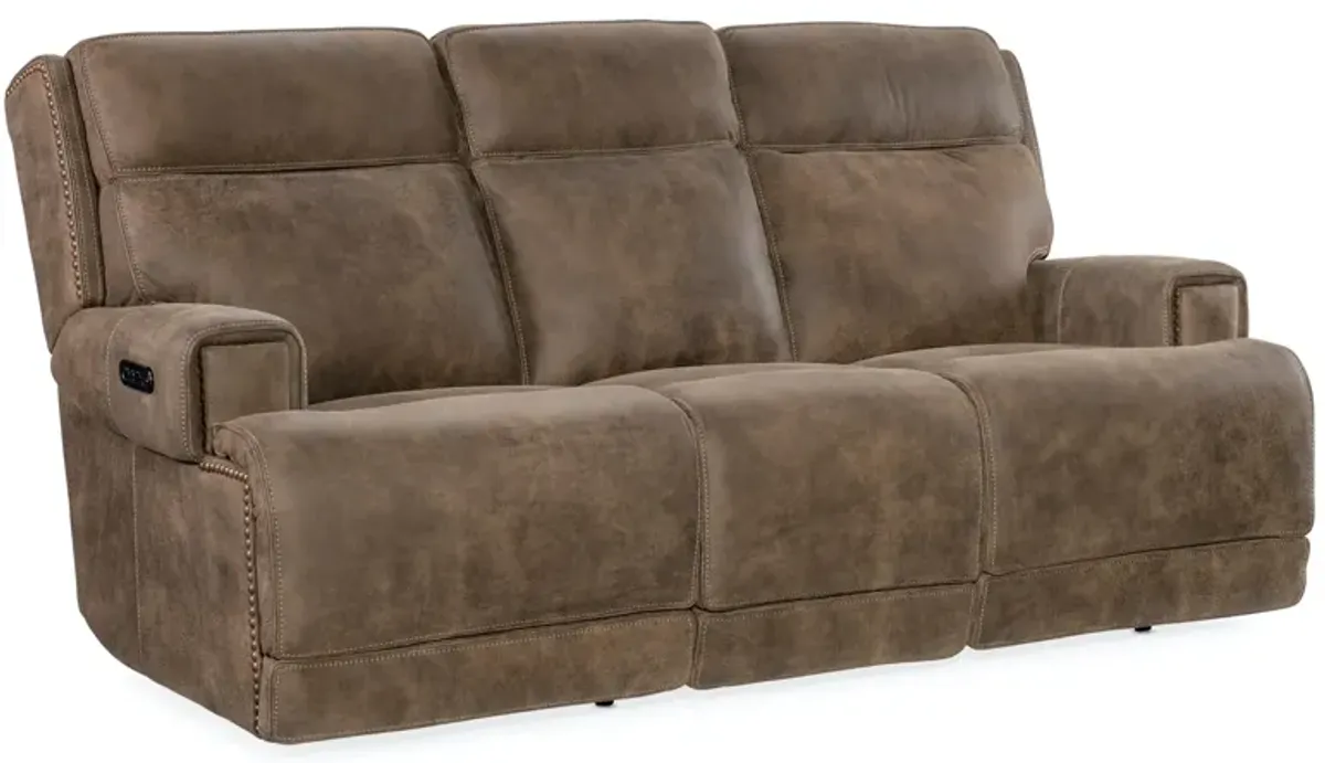 Hooker Furniture Wheeler Power Leather Sofa with Power Headrest