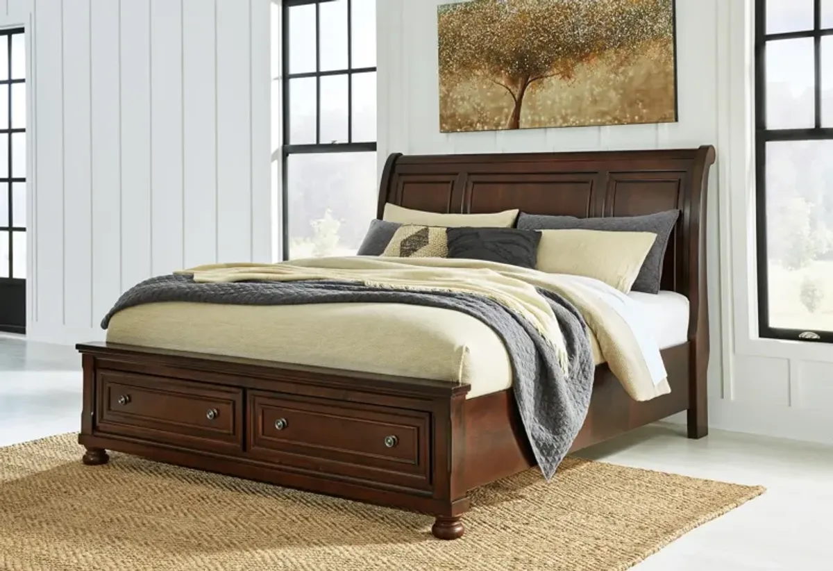 Ashley Porter King Sleigh Bed Rustic Brown Millennium