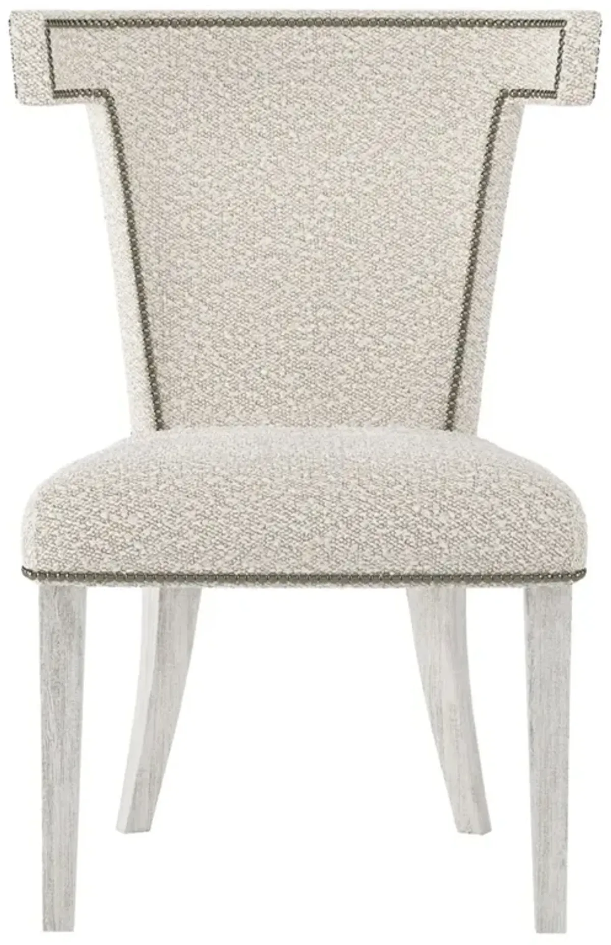 Bernhardt Remy Fabric Side Chair with Glacier White Legs