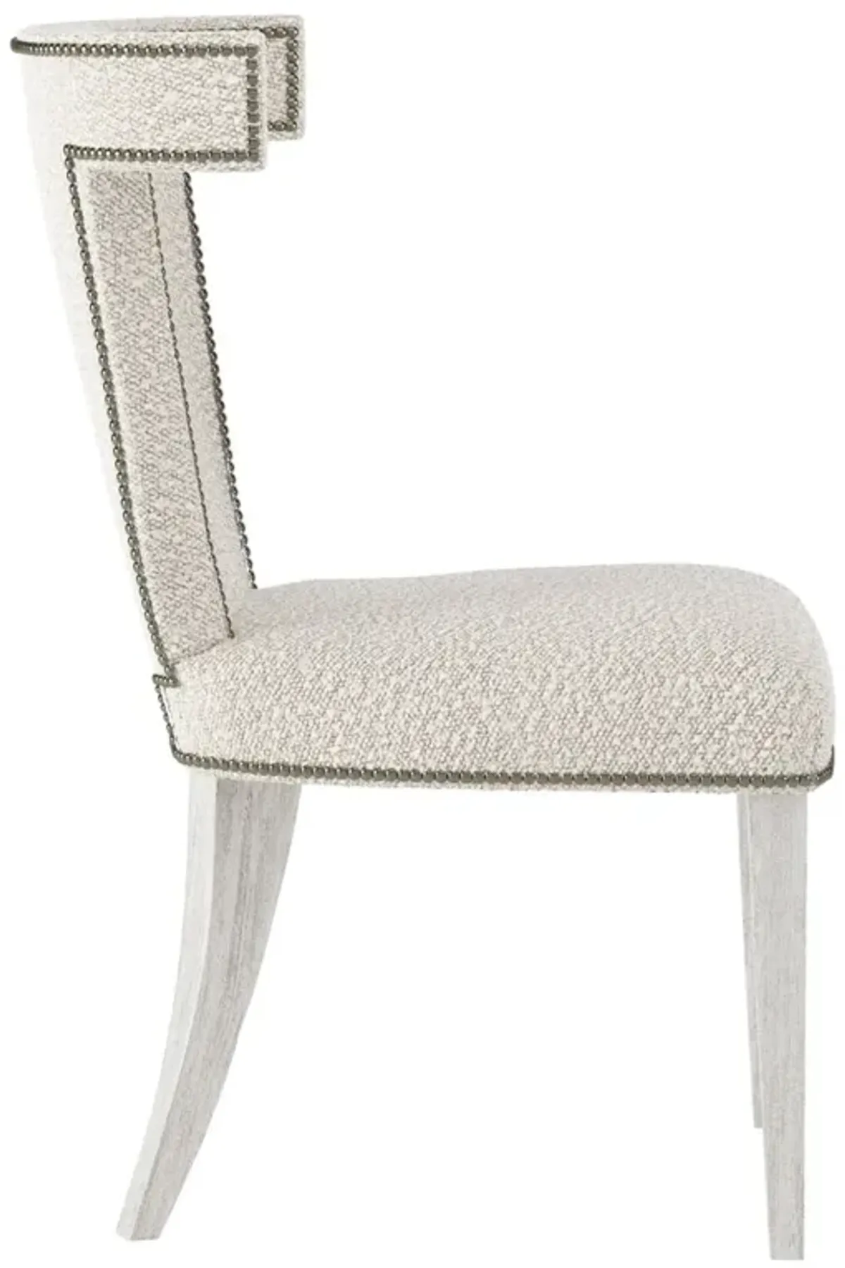 Bernhardt Remy Fabric Side Chair with Glacier White Legs