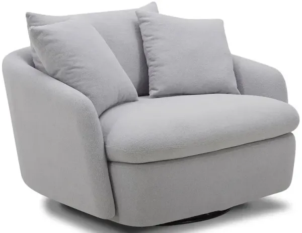 Parker House Boomer Dove Grey Large Swivel Chair with 2 Toss Pillows