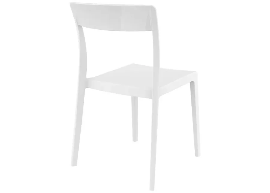 FLASH DINING CHAIR WHITE GLOSSY WHITE