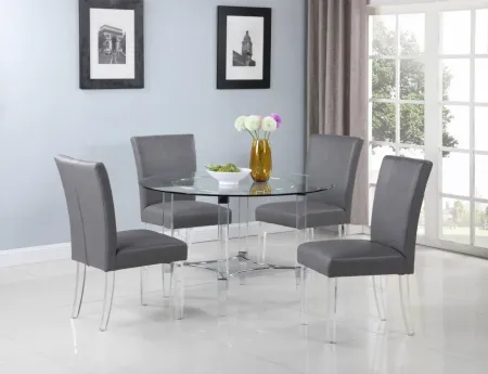 CONTEMPORARY ROUND GLASS TOP DINING TABLE