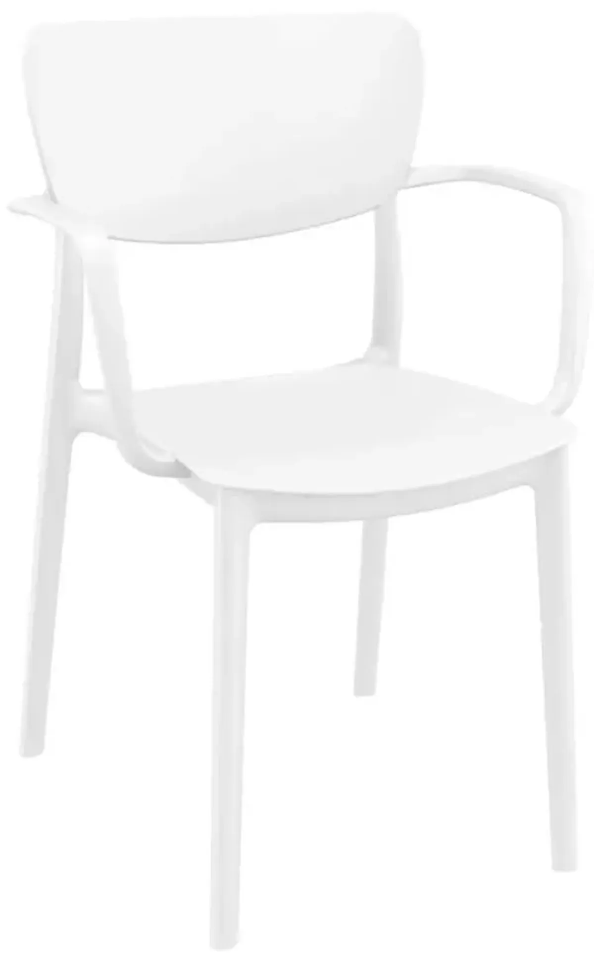 Compamia 47 Inch Lisa Round Outdoor Dining Set with White Table & White Armchairs