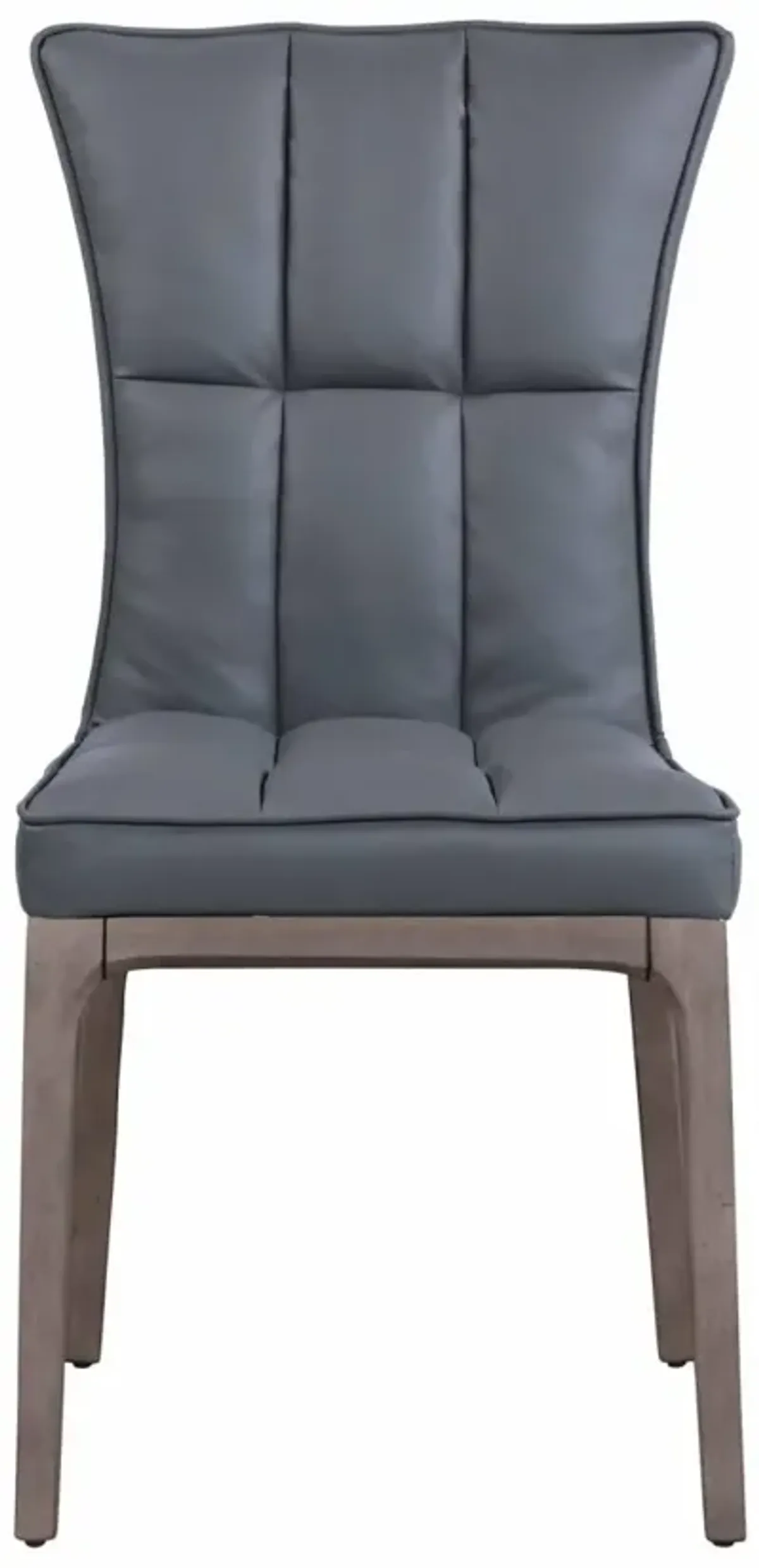 Chintaly Peggy Grey Modern Tufted Side Chair with Solid Wood Frame