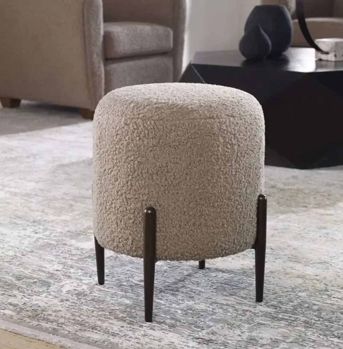 Uttermost Avila Light Gray Ottoman