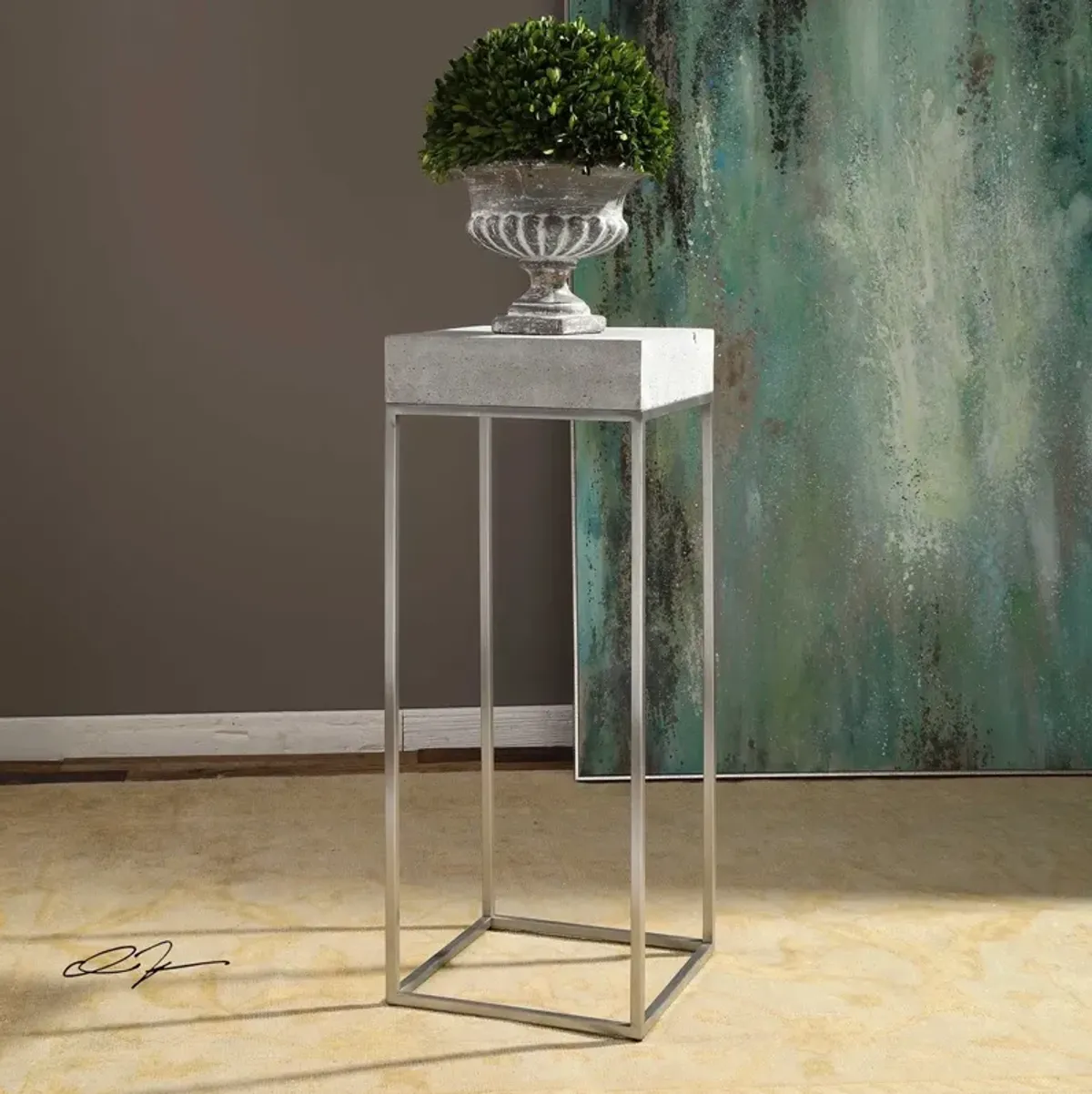 Uttermost Jude Industrial Gray Modern Plant Stand