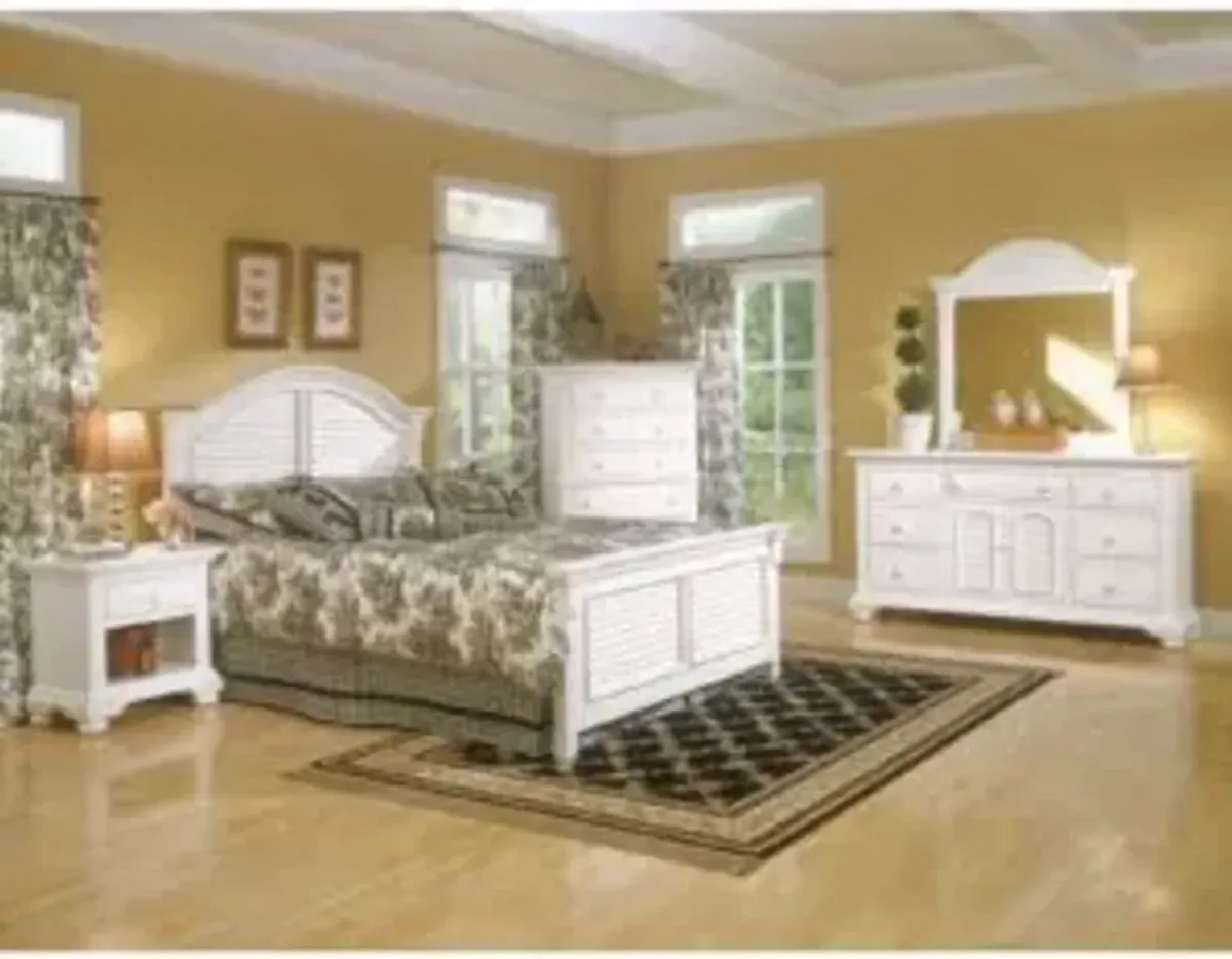 American Woodcrafters Cottage Traditions Complete Full Bed in Clean White Cottage Finish