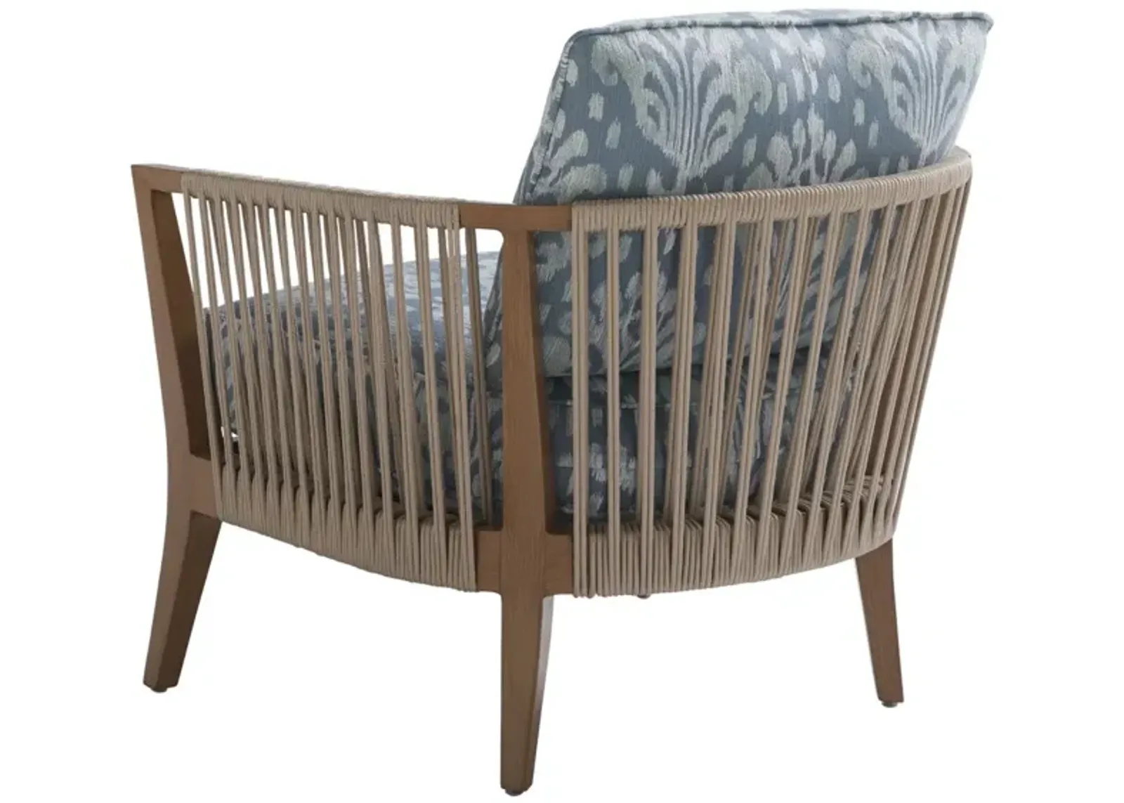 Tommy Bahama Outdoor by Lexington St. Tropez Occasional Chair in Natural Teak/Printed Cushion